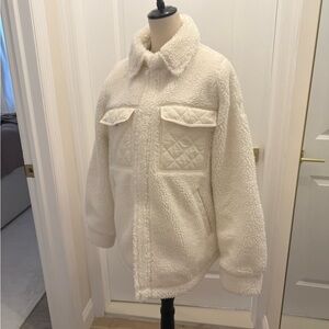 ALO SHERPA EDGE JACKET WHITE SMALL